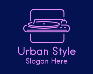 Neon DJ Turntable  Logo