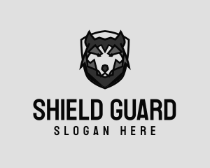 Shield Geometric Wolf  logo design