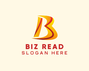 Orange Red Letter B  logo design