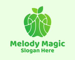 Green Healthy Apple Logo