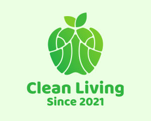 Green Healthy Apple logo