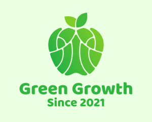 Green Healthy Apple logo design