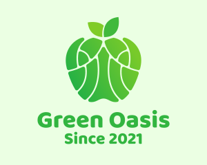 Green Healthy Apple logo design