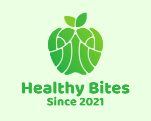 Green Healthy Apple logo design