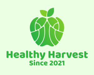 Green Healthy Apple logo design