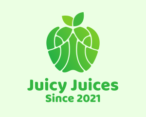 Green Healthy Apple logo