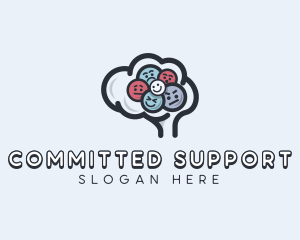 Brain Mental Health Support logo design