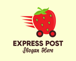 Strawberry Express Delivery logo design