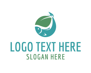 Simple Fish Leaf logo