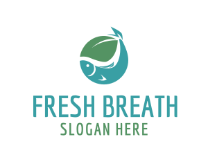 Simple Fish Leaf logo design