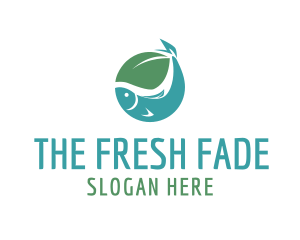 Simple Fish Leaf logo design