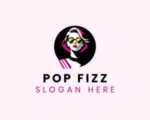 Pop Art Woman Fashion logo design