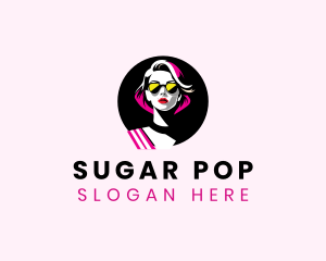 Pop Art Woman Fashion logo design