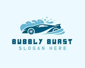 Blue Car Wash Suds logo design