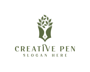 Writer Pen Leaf logo