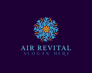 HVAC Heating Cooling Snowflake  logo design