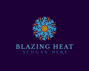 HVAC Heating Cooling Snowflake  logo design