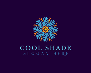 HVAC Heating Cooling Snowflake  logo design