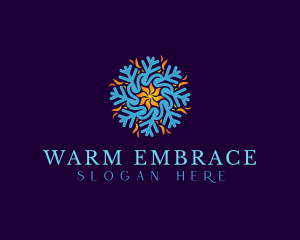 HVAC Heating Cooling Snowflake  logo design