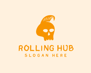 Mohawk Punk Skull logo design