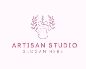 Leaf Scented Candle logo design