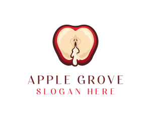 Seductive Apple Fruit logo design