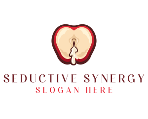 Seductive Apple Fruit logo design