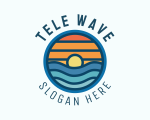 Sunset Wave Beach Resort  logo design