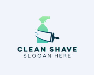 Cleaning Spray Bottle Squeegee logo design