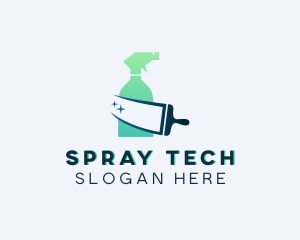 Cleaning Spray Bottle Squeegee logo design