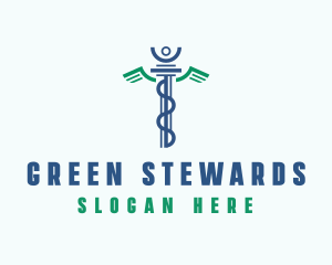 Medical Hospital Caduceus logo design