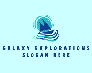 Wave Boat Sailing logo design