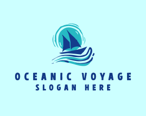 Wave Boat Sailing logo design