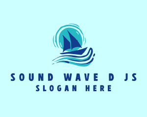 Wave Boat Sailing logo design