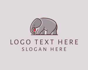 Elephant Wine Glass  Logo