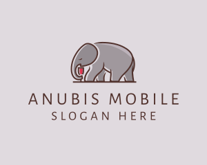 Elephant Wine Glass  logo design