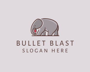 Elephant Wine Glass  logo design