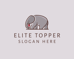 Elephant Wine Glass  logo design