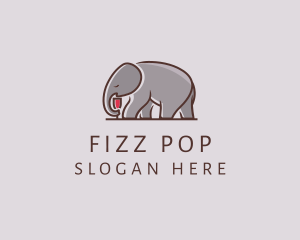 Elephant Wine Glass  logo design