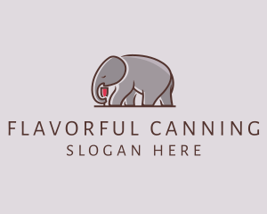 Elephant Wine Glass  logo design