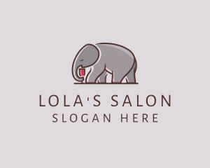 Elephant Wine Glass  logo design