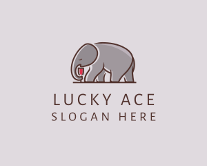 Elephant Wine Glass  logo design