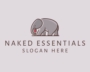 Elephant Wine Glass  logo design