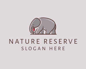 Elephant Wine Glass  logo design