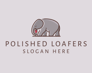 Elephant Wine Glass  logo design