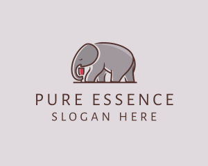 Elephant Wine Glass  logo design