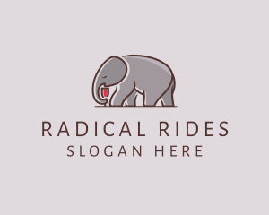 Elephant Wine Glass  logo design