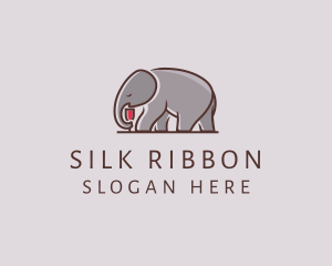 Elephant Wine Glass  logo design