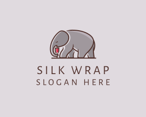 Elephant Wine Glass  logo design