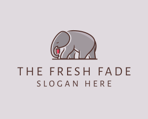 Elephant Wine Glass  logo design